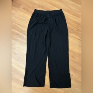 Open Edit Ribbed Black Wide-Leg Pants Size M